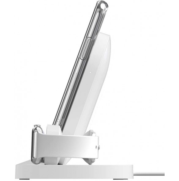 Belkin F8J235 BOOST UP Wireless Charging Dock - Trådlöst laddställ + växelströmsadapter (USB) - Vit