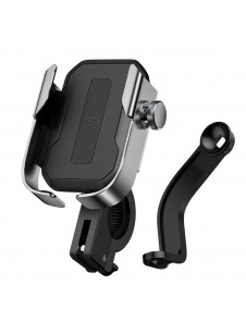 universell cykel- och motorcykelhållare för en smartphone på ett styr med en diameter på 2,1 cm till 3,4 cm;