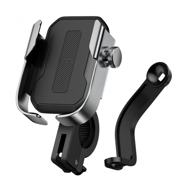 universell cykel- och motorcykelhållare för en smartphone på ett styr med en diameter på 2,1 cm till 3,4 cm;