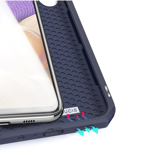 Blå och mycket snyggt skal Samsung Galaxy A32 5G.