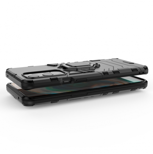 JollyFX Ring Armor Case Kickstand Tufft robust skal till OnePlus 9 Pro - Svart
