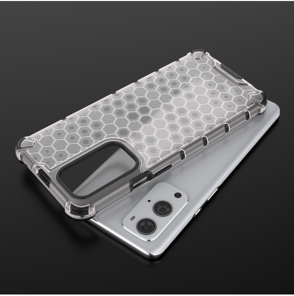 JollyFX Honeycomb Case pansarskydd med TPU-stötfångare till OnePlus 9 Pro - Svart
