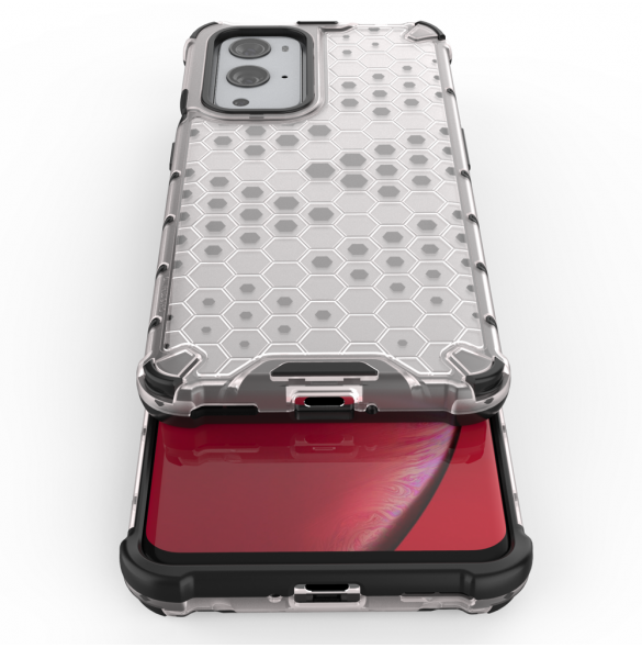 JollyFX Honeycomb Case pansarskydd med TPU-stötfångare till OnePlus 9 Pro - Svart