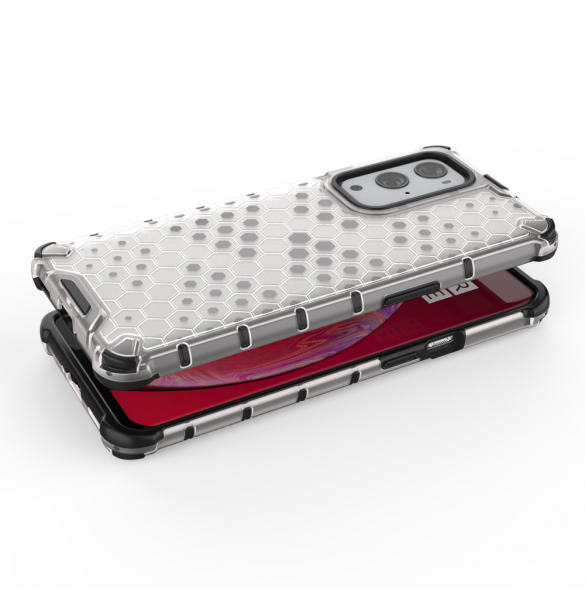 JollyFX Honeycomb Case pansarskydd med TPU-stötfångare till OnePlus 9 Pro - Svart