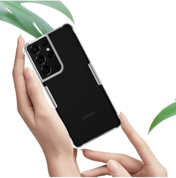 Genomskinligt och mycket snyggt skal Samsung Galaxy S21 Ultra 5G.