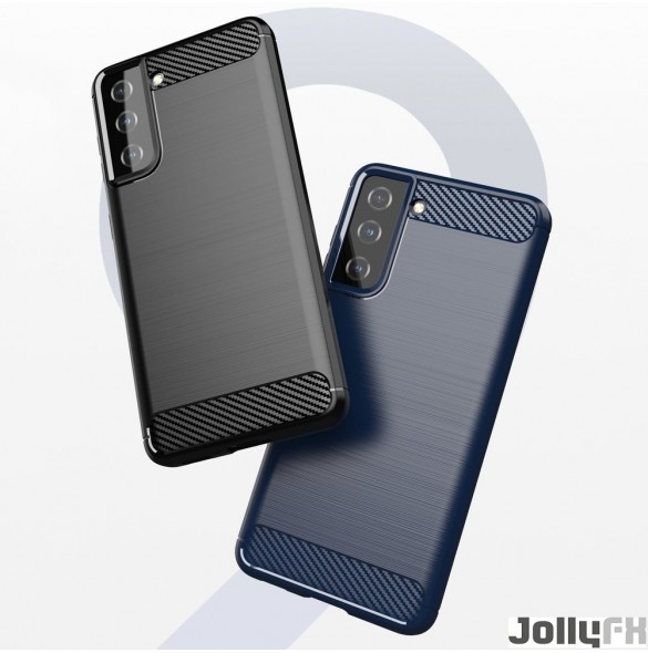 Blå och mycket snyggt skal Samsung Galaxy S21 5G.