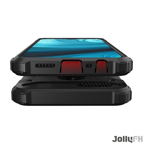 JollyFX Hybrid Armor Case Tålig, robust täcke för Oppo A12 / A5s / A7 - Svart