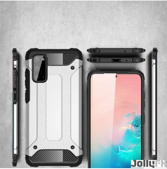 Silver och mycket snyggt skal Samsung Galaxy A41.