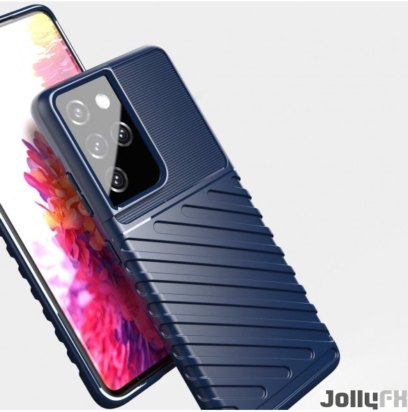 Blå och väldigt snyggt skal Samsung Galaxy S21 Ultra 5G.