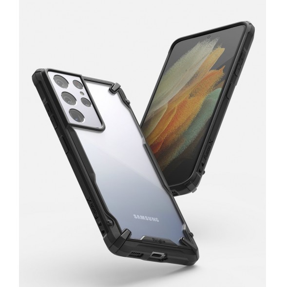 Din telefon skyddas av detta skydd från Ringke.