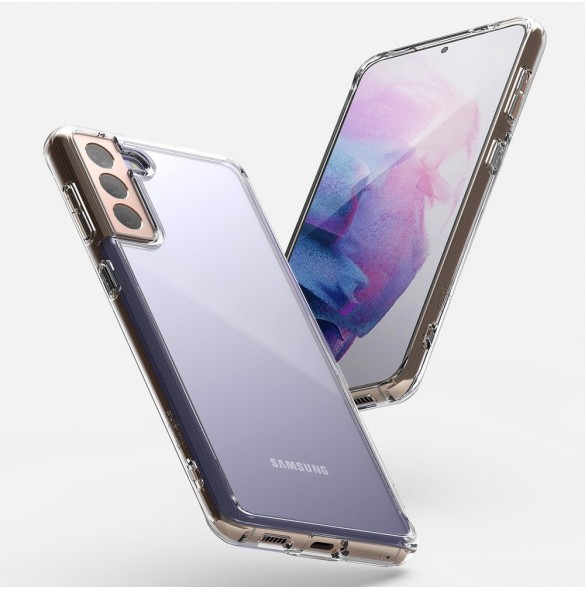 Genomskinligt och mycket snyggt skal Samsung Galaxy S21 5G.