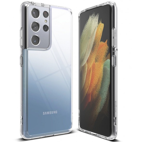 Genomskinligt och mycket snyggt skal Samsung Galaxy S21 Ultra 5G.
