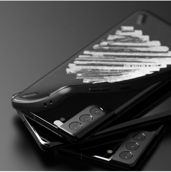 Svart och mycket snyggt skal Samsung Galaxy S21 5G.