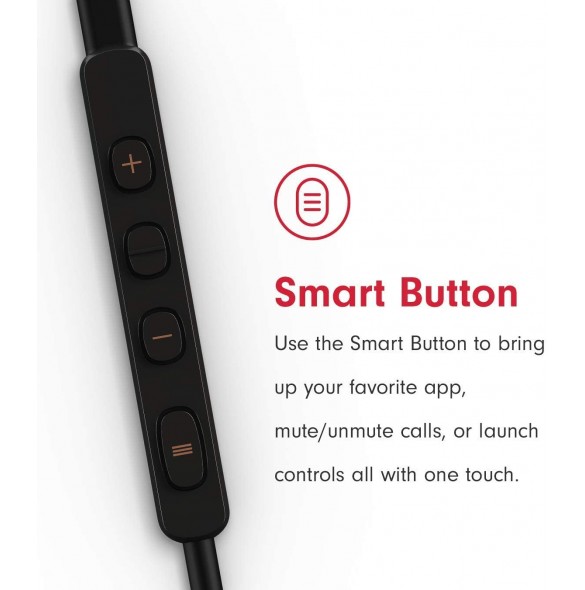 Pioneer Rayz Lightning-Powered Noise Cancelling Earphones with Smart Button and Companion App - Onyx