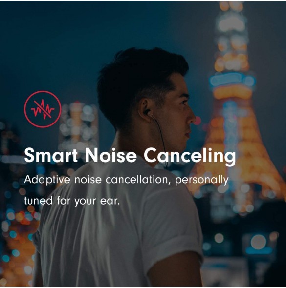 Pioneer Rayz Lightning-Powered Noise Cancelling Earphones with Smart Button and Companion App - Onyx