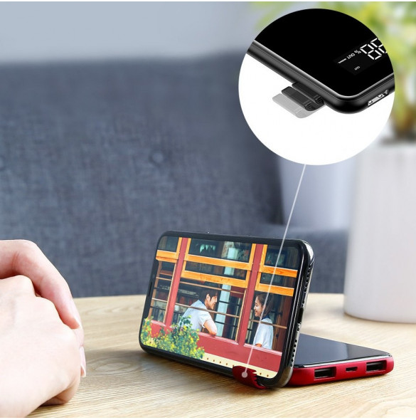 Baseus PPALL-EX01 - 8000mAh LCD Trådlös Laddare Strömbank För iPhone Xs Max, iPhone XR, Galaxy S9, Galaxy Note9