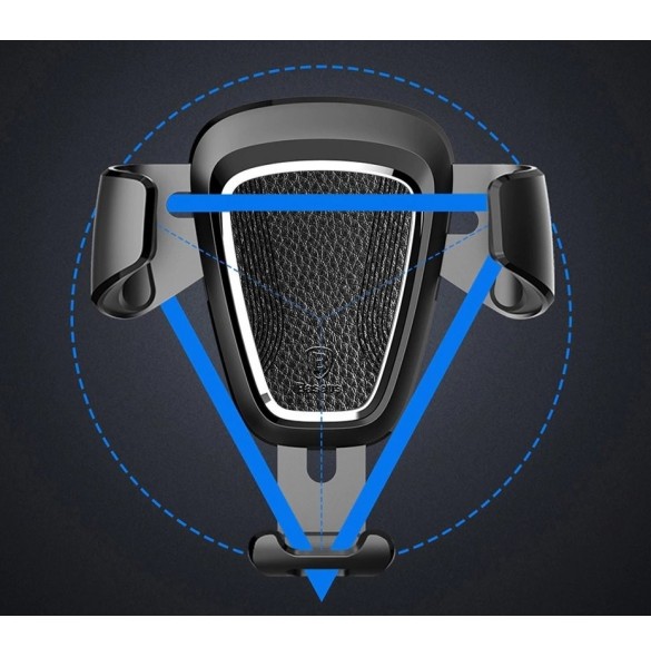 Baseus Gravity Car Mount Aluminium Phone Bracket Luftventilhållare för 4-6" Enheter - Svart