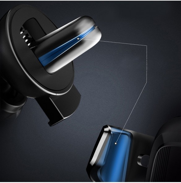 Baseus Gravity Car Mount Aluminium Phone Bracket Luftventilhållare för 4-6" Enheter - Svart