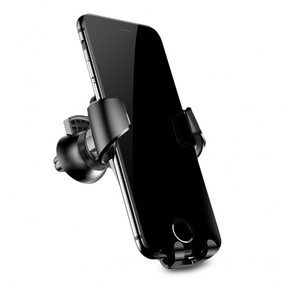 Baseus Gravity Car Mount Aluminium Phone Bracket Luftventilhållare för 4-6" Enheter - Svart