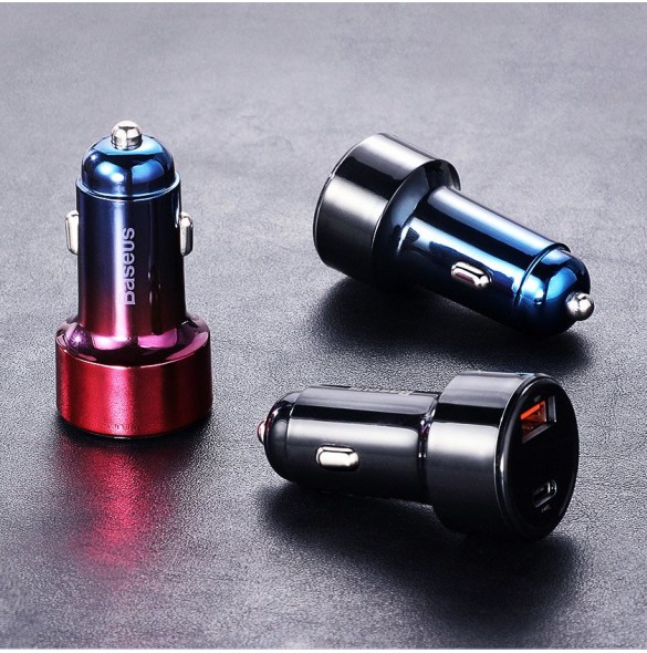 Baseus Magic Series PPS Car Charger with digital display USB Quick Charge 3.0 / USB Type C PD QC4+ 45W 6A - Svart