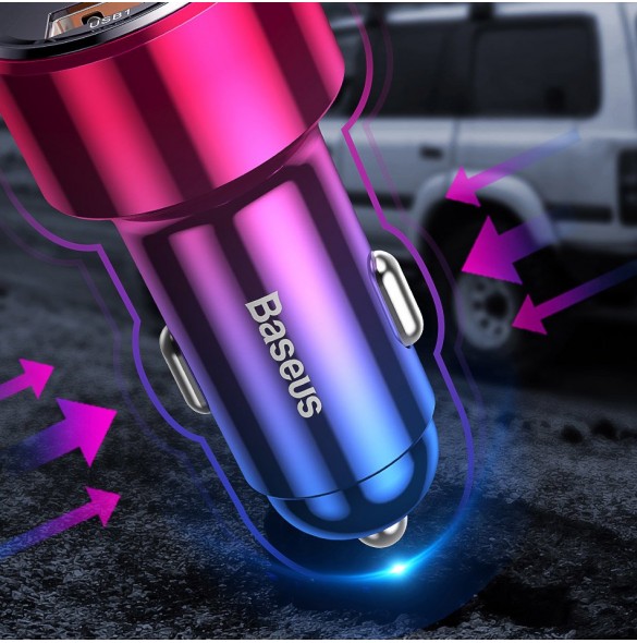 Baseus Magic Series PPS Car Charger with digital display USB Quick Charge 3.0 / USB Type C PD QC4+ 45W 6A - Svart