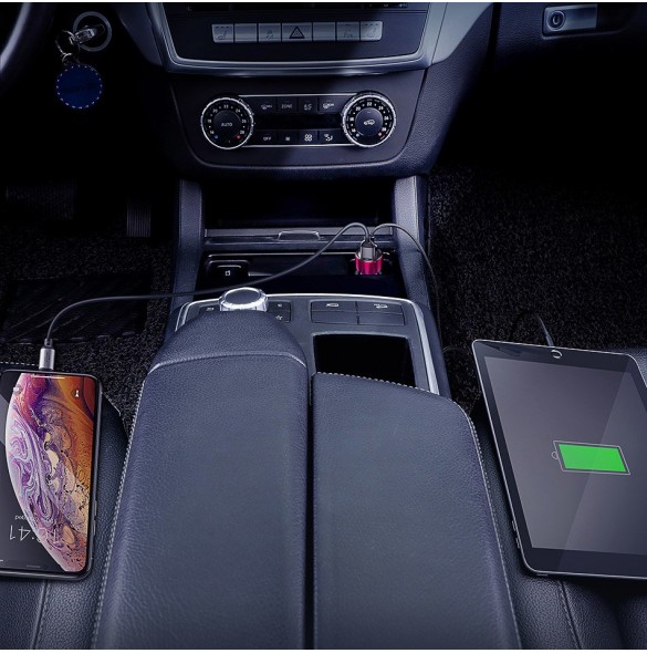 Baseus Magic Series PPS Car Charger with digital display USB Quick Charge 3.0 / USB Type C PD QC4+ 45W 6A - Svart