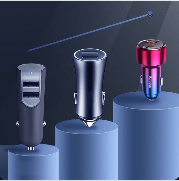 Baseus Magic Series PPS Car Charger with digital display USB Quick Charge 3.0 / USB Type C PD QC4+ 45W 6A - Svart