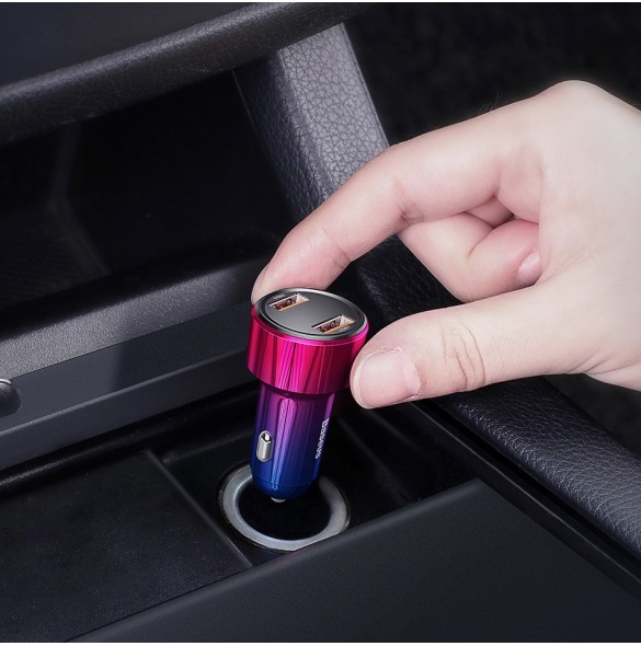 Baseus Magic Series PPS Car Charger with digital display USB Quick Charge 3.0 / USB Type C PD QC4+ 45W 6A - Svart